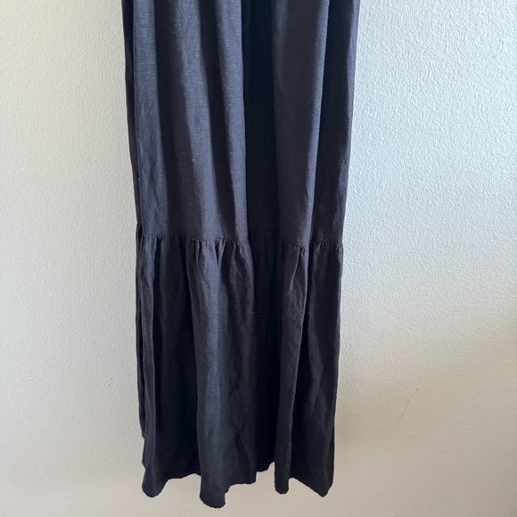 Jason Wu Black Linen Cut Out wooden Bead Strap  Midi Dress size Small - Picture 5 of 11